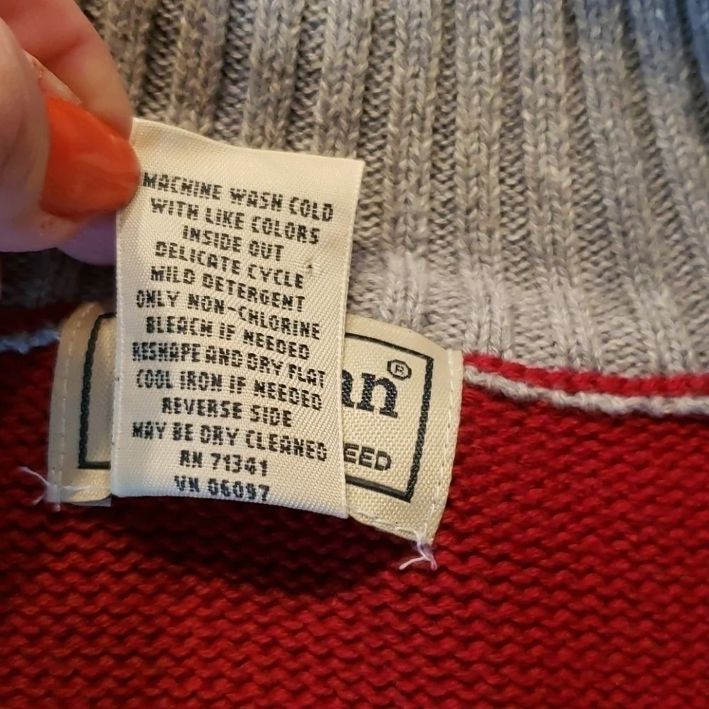 L.L. Bean 1/4 Zip 100% Cotton Sweater L-Reg EUC